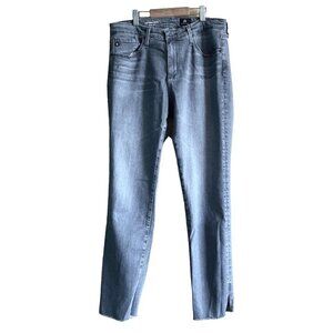 AG Adriano Goldschmied Prima Ankle Cigarette Size 30 R Gray Denim Split Hem